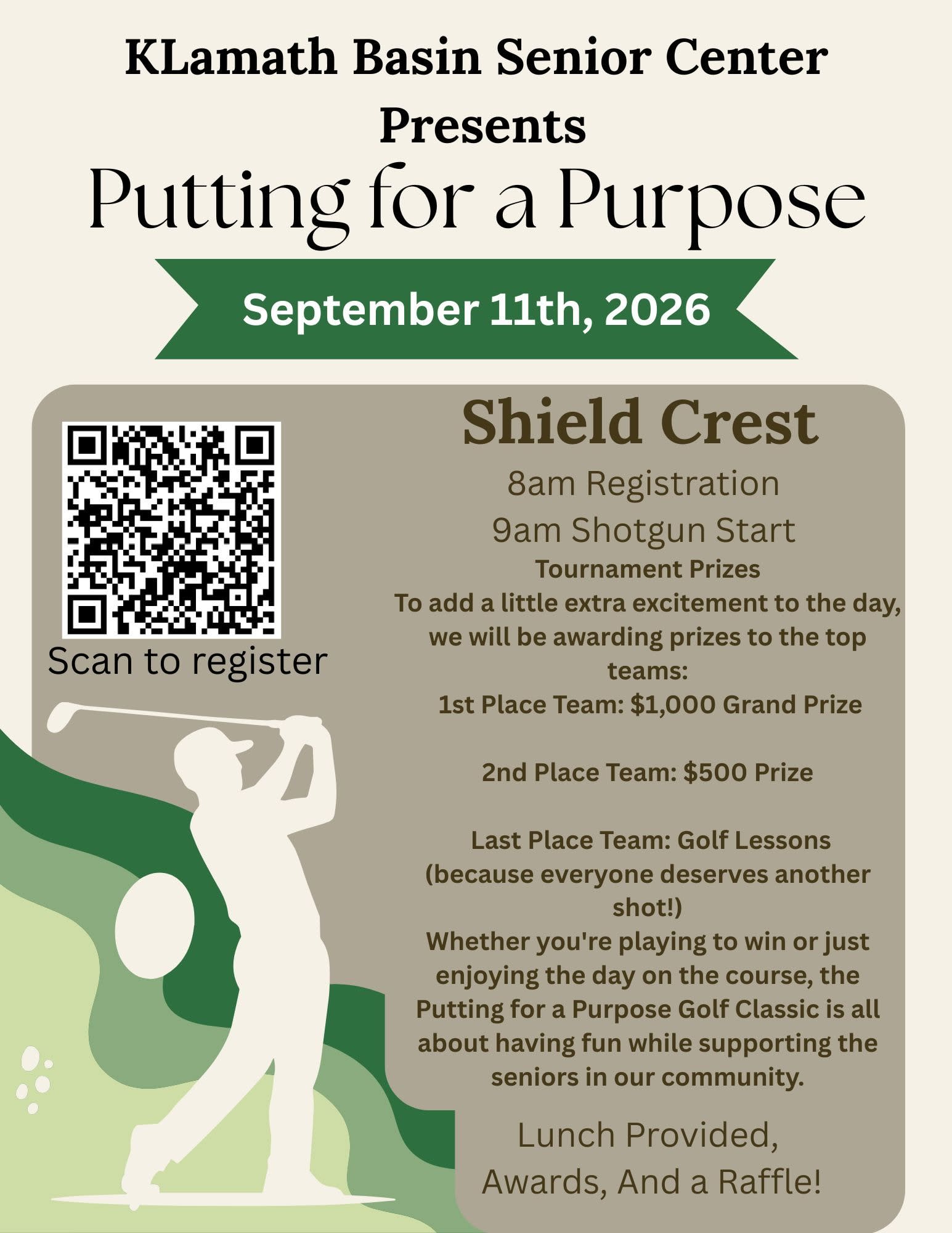 Klamath Basin Senior Center Presents Putting for a Purpose