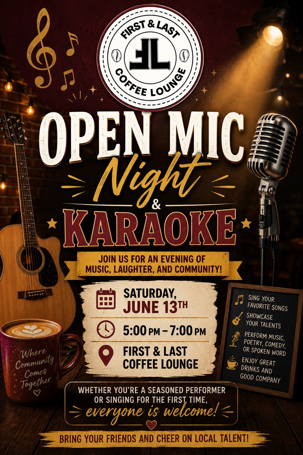 Karaoke and Open Mic Night!